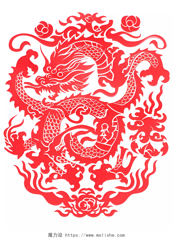 中国风红色新年龙年纹理二月二龙抬头底纹背景